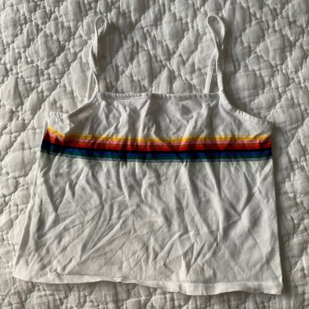 Brandy Melville Rainbow Stripe Top